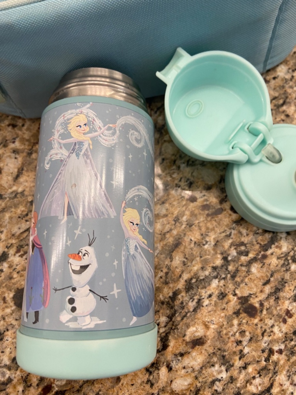 Pottery Barn Kids Mackenzie Aqua Disney Frozen Water Bottle 12oz